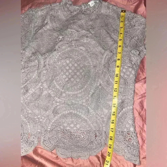 Ultra Pink Women’s Medium Crochet Lace Blouse - Picture 5 of 5